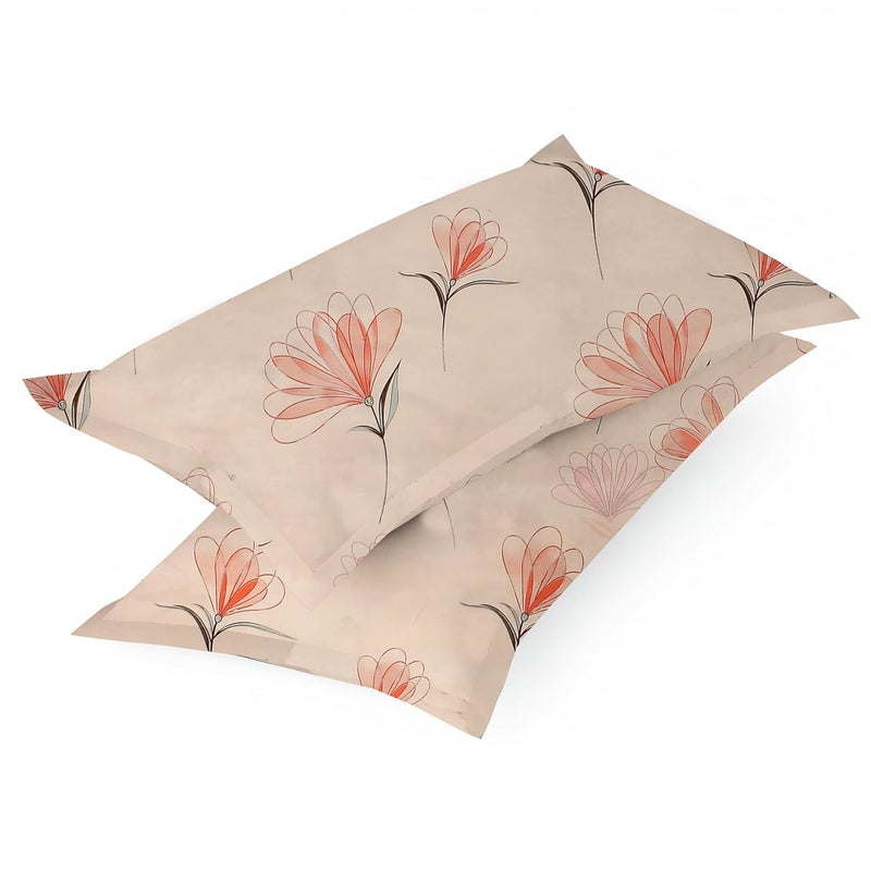 STARNSTYLE 100% Cotton Super Soft 240 Thread Count Elastic Fitted King Size Bedsheet with 2 Pillow Covers - Floral Design - Image 5